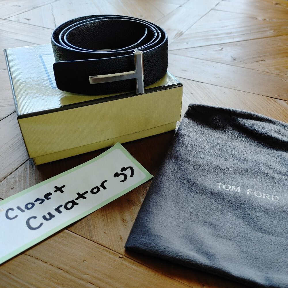 Tom Ford Silver T Belt size 110cm